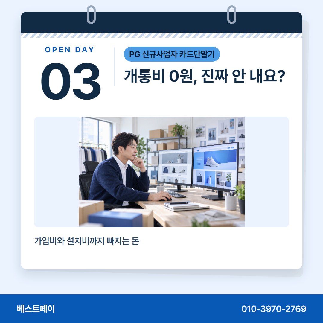 PG 신규사업자 카드단말기 개통비 0원, 진짜 안 내요? — 문 열 날이 다가올수록 자꾸 떠오르는 물음을 모았어요
